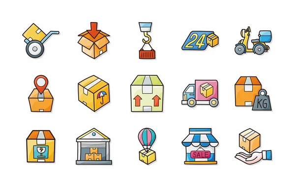 Logistic and shipping icons set, eps10 — стоковый вектор