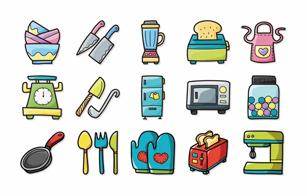 Conjunto de iconos de cocina y cocina, eps10 — Vector de stock