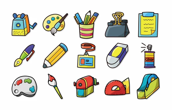 Briefpapier en tekening icons set, eps10 — Stockvector