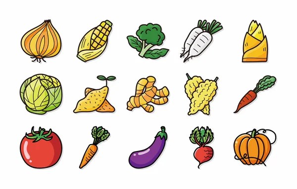 Sebze ve meyve simgeler kümesi, eps10