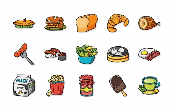 Conjunto de iconos de alimentos y bebidas, eps10 — Vector de stock