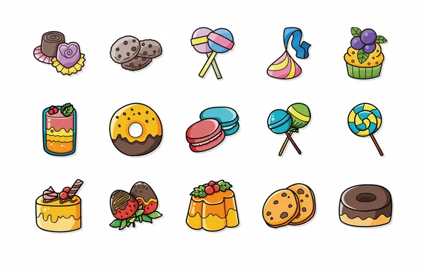 Ensemble d'icônes de dessert et de bonbons, eps10 — Image vectorielle