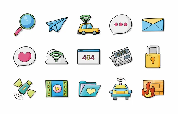 Internet and media icons set,eps10 — Stock Vector
