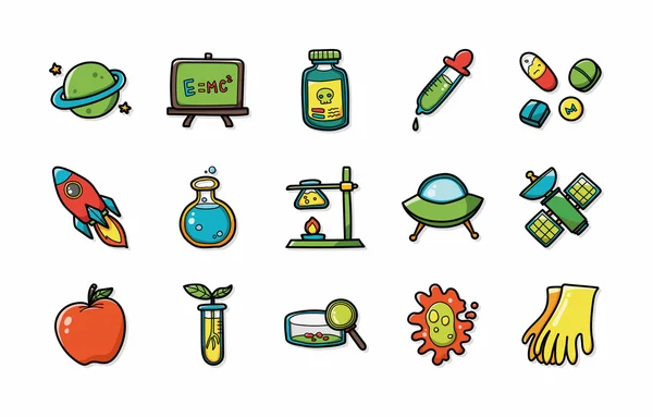 Conjunto de iconos de química y ciencia, eps10 — Vector de stock