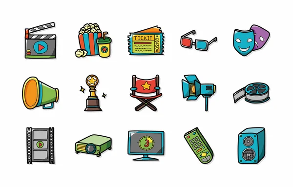 Conjunto de iconos de cine y película, eps10 — Vector de stock