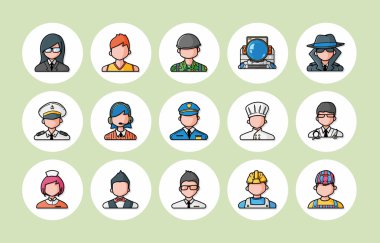 İnsanlar meslekler simgeler kümesi, eps10