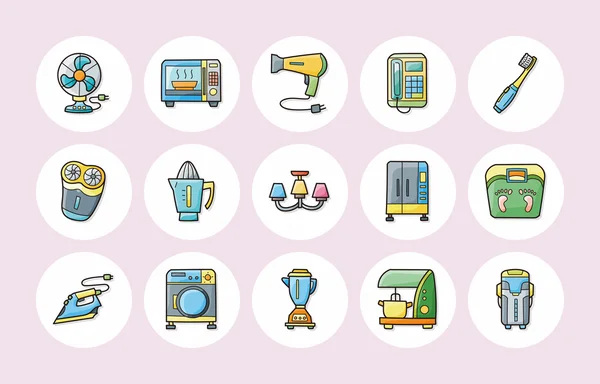 Home appliances icons set,eps10 — Stock Vector