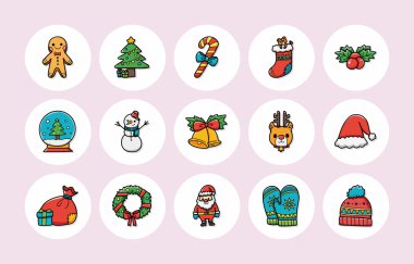 Noel ve kış simgeler kümesi, eps10