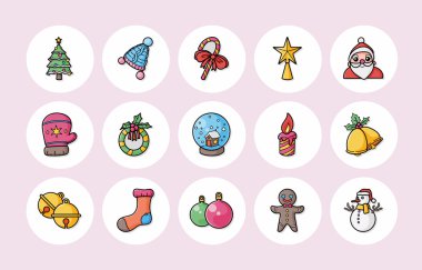 Noel ve kış simgeler kümesi, eps10