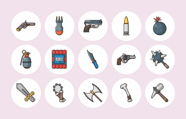 Weapons icons set,eps10 — Stock Vector