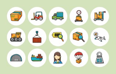 Lojistik ve nakliye simgeler kümesi, eps10