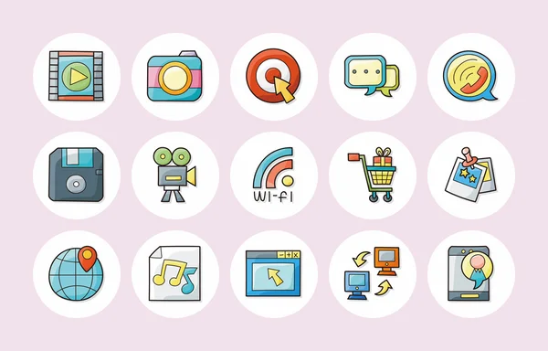 Conjunto de iconos de redes sociales, eps10 — Vector de stock