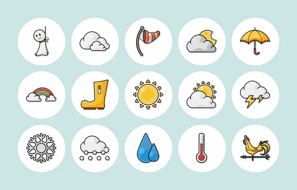 Weather icons set,eps10 — Stock Vector