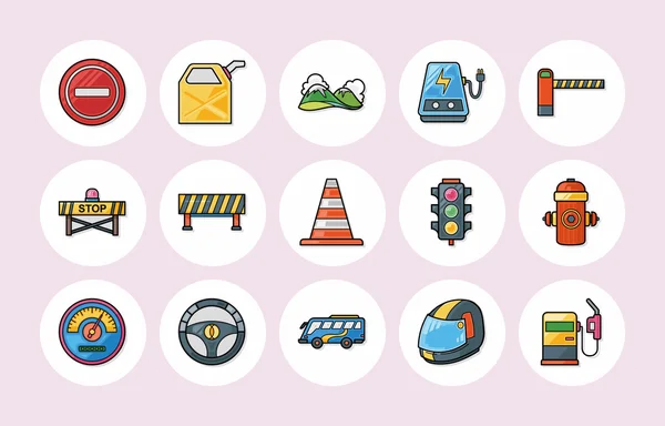 Conjunto de iconos de tráfico y signo, eps10 — Vector de stock
