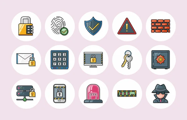 Security and safe icons set, eps10 — стоковый вектор
