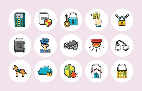 Security and safe icons set, eps10 — стоковый вектор