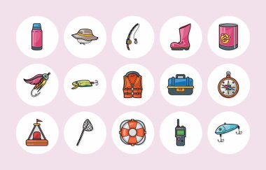 Balık tutma simgeler kümesi, eps10