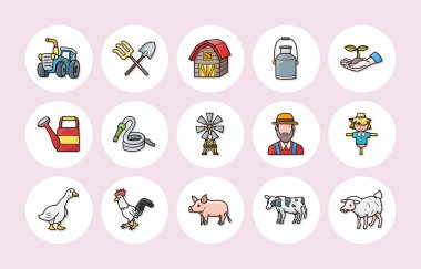 Tarım ve tarım Icons set, eps10