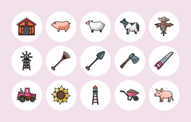 Tarım ve tarım Icons set, eps10