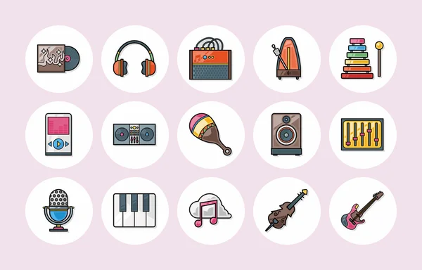 Conjunto de iconos musicales, eps10 — Vector de stock