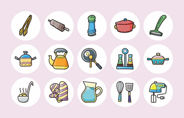 Conjunto de iconos de cocina y cocina, eps10 — Vector de stock