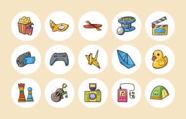 Eğlence ve hobi simgeleri hazır, eps10