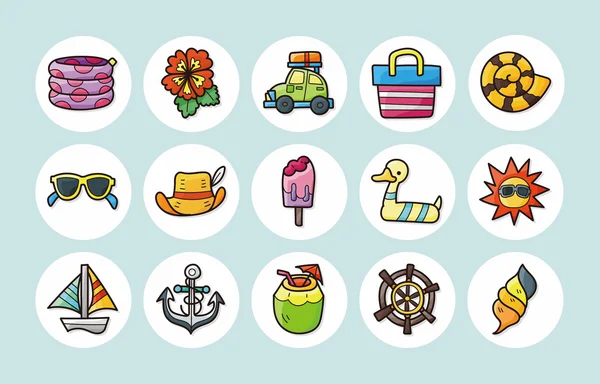 Yaz ve plaj simgeler kümesi, eps10