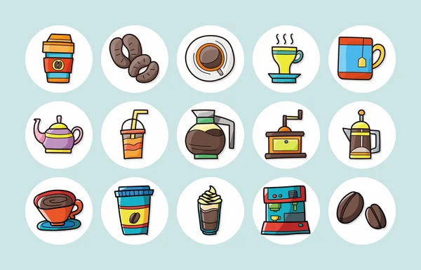 Conjunto de ícones de café e chá, eps10 — Vetor de Stock
