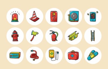 Acil durum ve yangın simgeler kümesi, eps10