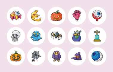 Cadılar Bayramı partisi simgeler kümesi, eps10