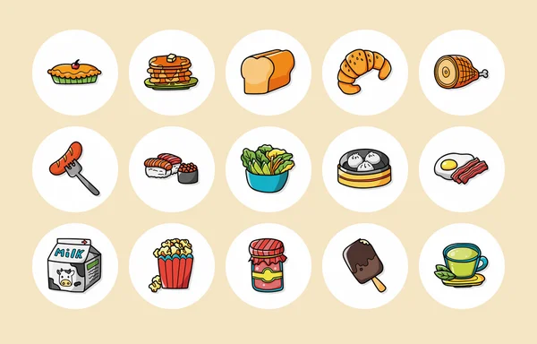 Conjunto de iconos de alimentos y bebidas, eps10 — Vector de stock