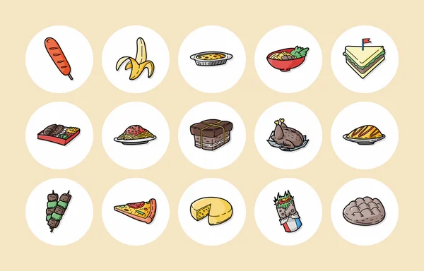 Conjunto de ícones de alimentos e bebidas, eps10 —  Vetores de Stock
