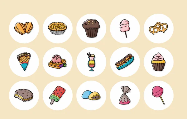 Conjunto de ícones de sobremesa e doces, eps10 —  Vetores de Stock