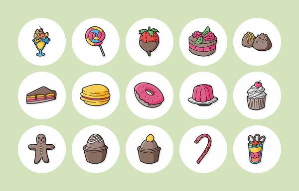 Conjunto de ícones de sobremesa e doces, eps10 — Vetor de Stock