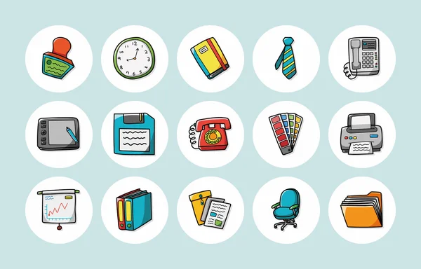 Business and office icons set, eps10 — стоковый вектор