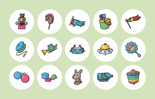 Dzieci zabawki ikony ustaw, eps10 — Wektor stockowy