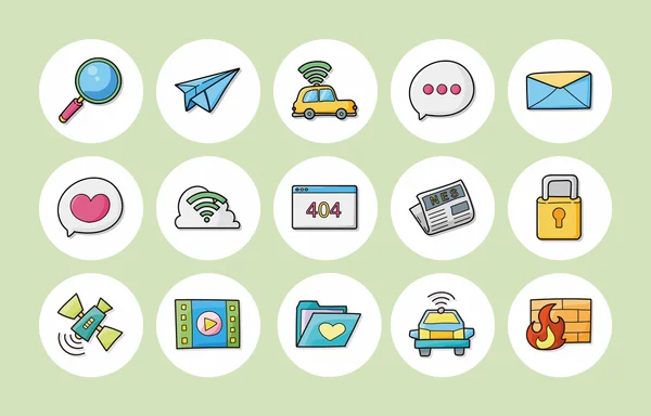 Conjunto de iconos de Internet y medios, eps10 — Vector de stock