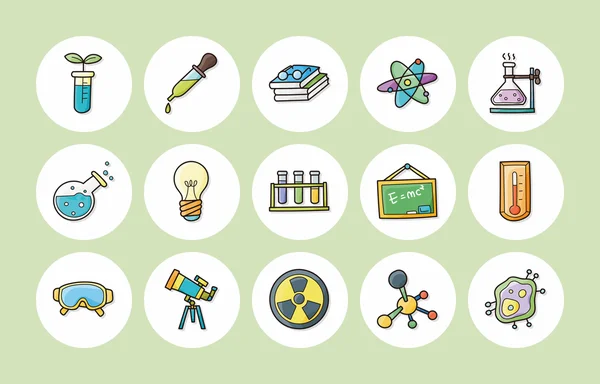 Chemistry and science icons set,eps10 — Stock Vector