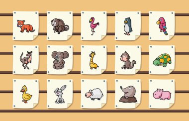 Komik hayvanlar simgeler kümesi, eps10