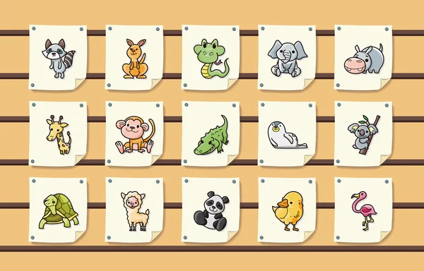 Komik hayvanlar simgeler kümesi, eps10