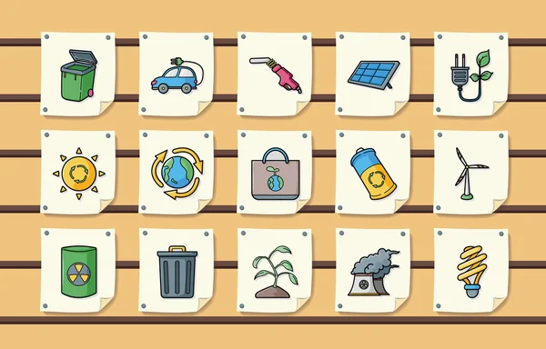 Set di icone per l'ecologia e il riciclo, eps10 — Vettoriale Stock