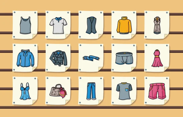 Conjunto de iconos de uso y ropa, eps10 — Vector de stock