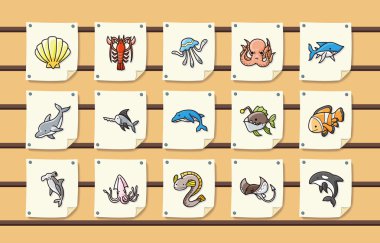 Okyanus ve deniz simgeler kümesi, eps10