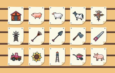 Tarım ve tarım Icons set, eps10