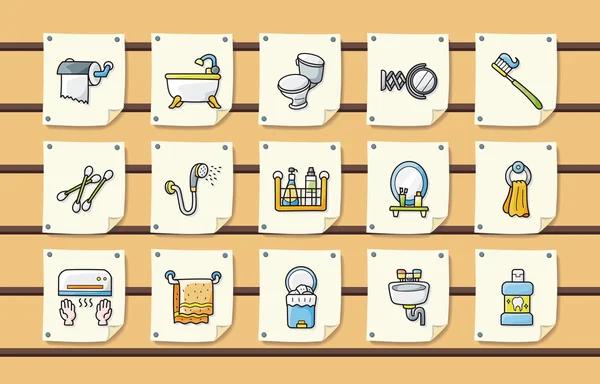 Sanitární a koupelnové sady, eps10 ikony — Stockový vektor