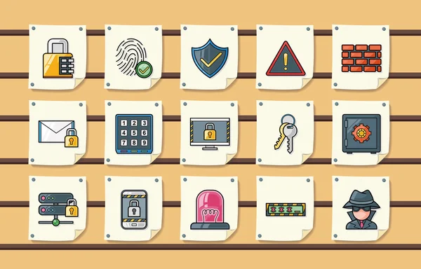 Conjunto de iconos de seguridad y seguridad, eps10 — Vector de stock