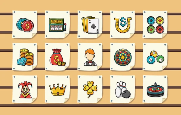 Conjunto de ícones de cassino e jogos de azar, eps10 —  Vetores de Stock