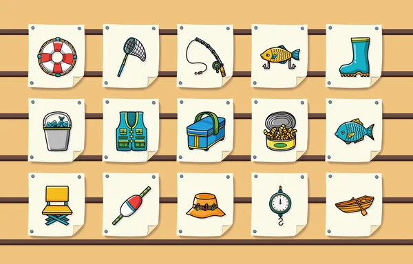 Fishing icons set, eps10 — стоковый вектор