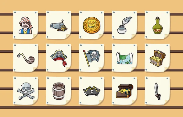 Pirate icons set, eps10 — стоковый вектор