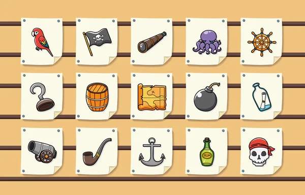 Pirate icons set, eps10 — стоковый вектор